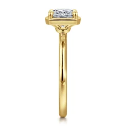 Outlet Gabriel & Co. Linen - 14K Yellow Gold Bezel Prong Cushion Cut Diamond Engagement Ring