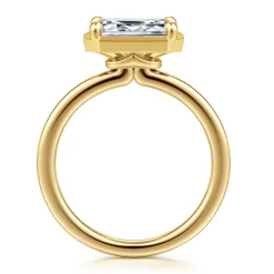 Online Gabriel & Co. Linen - 14K Yellow Gold East West and Bezel Prong Emerald Cut Diamond Engagement Ring