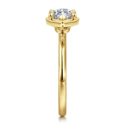 Gabriel & Co. Linen - 14K Yellow Gold East West and Bezel Prong Marquise Shape Diamond Engagement Ring
