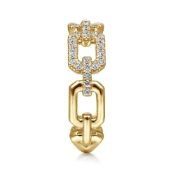 New Gabriel & Co. Link Chain Ring 14K Yellow Gold Diamond 0.35ct