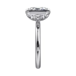 Best Gabriel & Co. Linny - 14K White Gold Emerald Cut Diamond Engagement Ring