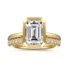 Hot Gabriel & Co. Linny - 14K Yellow Gold Emerald Cut Bezel Set Diamond Engagement Ring