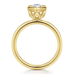Gabriel & Co. Linny - 14K Yellow Gold Pear Shape Bezel Set Diamond Engagement Ring