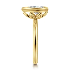 Gabriel & Co. Linny - 14K Yellow Gold Pear Shape Bezel Set Diamond Engagement Ring