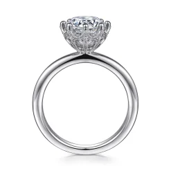 Hot Gabriel & Co. Liona - 14K White Gold Round Solitaire Diamond Engagement Ring