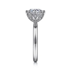 Hot Gabriel & Co. Liona - 14K White Gold Round Solitaire Diamond Engagement Ring