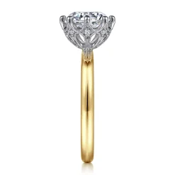Online Gabriel & Co. Liona - 14K White-Yellow Gold Round Solitaire Diamond Engagement Ring