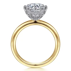 Online Gabriel & Co. Liona - 14K White-Yellow Gold Round Solitaire Diamond Engagement Ring