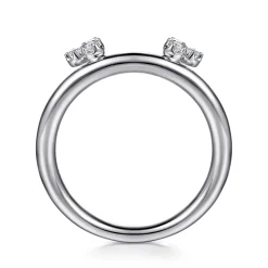 Hot Gabriel & Co. Lizzie - 14K White Gold Butter Cup Setting Cluster Diamond Enhancer - 0.11 ct
