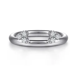 Hot Gabriel & Co. Lizzie - 14K White Gold Butter Cup Setting Cluster Diamond Enhancer - 0.11 ct