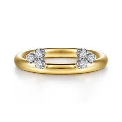 Clearance Gabriel & Co. Lizzie - 14K Yellow Gold Butter Cup Setting Cluster Diamond Enhancer - 0.11 ct