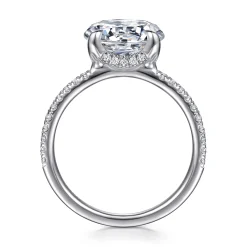New Gabriel & Co. Lorenzo - 14K White Gold Round Diamond Engagement Ring