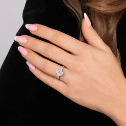 New Gabriel & Co. Lorenzo - 14K White Gold Round Diamond Engagement Ring