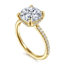 Outlet Gabriel & Co. Lorenzo - 14K Yellow Gold Round Diamond Engagement Ring