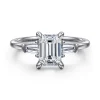 Clearance Gabriel & Co. Louann - 14K White Gold Emerald Cut Three Stone Diamond Engagement Ring
