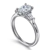 Hot Gabriel & Co. Louann - 14K White Gold Oval Three Stone Diamond Engagement Ring