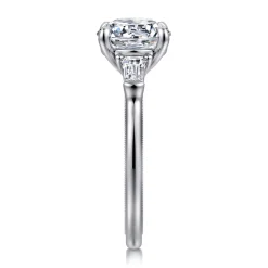 Hot Gabriel & Co. Louann - 14K White Gold Round Three Stone Diamond Engagement Ring
