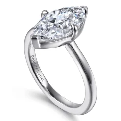 Gabriel & Co. Lou - 14K White Gold Marquise Shape Solitaire Diamond Engagement Ring