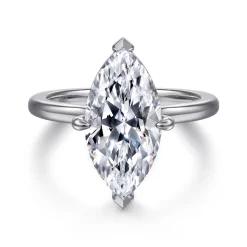 Gabriel & Co. Lou - 14K White Gold Marquise Shape Solitaire Diamond Engagement Ring
