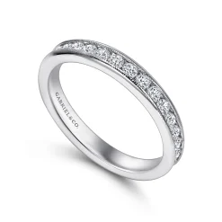 Gabriel & Co. Louve - Platinum Channel Set Diamond Wedding Band - 0.5 ct