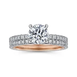 Outlet Gabriel & Co. Love - 14K White-Rose Gold Diamond Engagement Ring