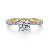 New Gabriel & Co. Love - 14K White-Yellow Gold Diamond Engagement Ring