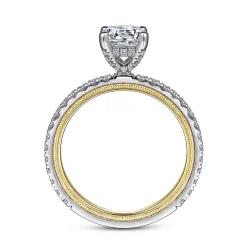 New Gabriel & Co. Love - 14K White-Yellow Gold Diamond Engagement Ring