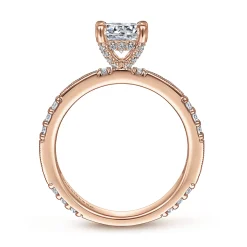 Hot Gabriel & Co. Luca - 14K Rose Gold Round Diamond Engagement Ring