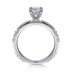 Discount Gabriel & Co. Luca - 14K White Gold Cushion Cut Diamond Engagement Ring