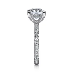 Gabriel & Co. Luca - 14K White Gold Princess Cut Diamond Engagement Ring