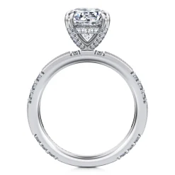 Sale Gabriel & Co. Luca - 14K White Gold Round Diamond Channel Set Engagement Ring