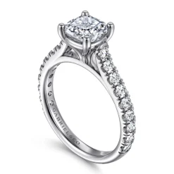 Clearance Gabriel & Co. Luciole - 14K White Gold Cushion Cut Diamond Engagement Ring