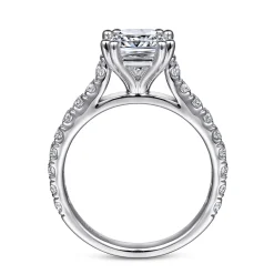 Clearance Gabriel & Co. Luciole - 14K White Gold Cushion Cut Diamond Engagement Ring