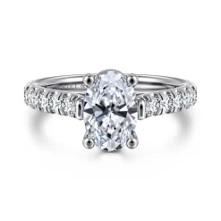 Gabriel & Co. Luciole - 14K White Gold Oval Diamond Engagement Ring