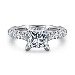 Clearance Gabriel & Co. Luciole - 14K White Gold Princess Cut Diamond Engagement Ring