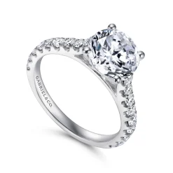 Clearance Gabriel & Co. Luciole - 14K White Gold Round Diamond Engagement Ring
