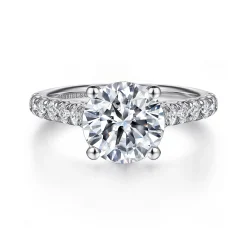 Clearance Gabriel & Co. Luciole - 14K White Gold Round Diamond Engagement Ring