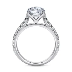 Clearance Gabriel & Co. Luciole - 14K White Gold Round Diamond Engagement Ring