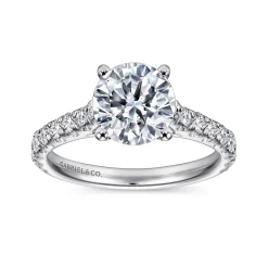 Clearance Gabriel & Co. Luciole - 14K White Gold Round Diamond Engagement Ring