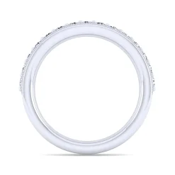 Best Gabriel & Co. Lumierre - 14K White Gold Channel Prong Diamond Anniversary Band with Milgrain - 0.5 ct