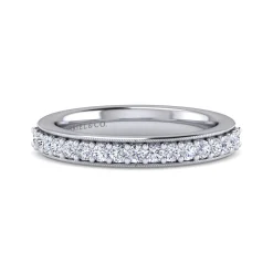 Sale Gabriel & Co. Lumierre - 14K White Gold Channel Prong Diamond Anniversary Band with Milgrain - 0.35 ct