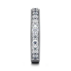 Online Gabriel & Co. Lumierre - 14K White Gold Channel Prong Diamond Anniversary Band with Milgrain - 0.73 ct