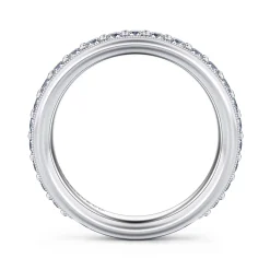 Online Gabriel & Co. Lumierre - 14K White Gold Channel Prong Diamond Anniversary Band with Milgrain - 0.73 ct