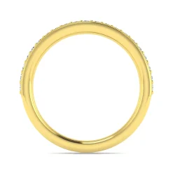 Sale Gabriel & Co. Lumierre - 14K Yellow Gold Channel Prong Diamond Anniversary Band with Milgrain - 0.25 ct