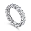 New Gabriel & Co. Luminara - 14K White Gold Scallop Setting Oval Diamond Eternity Band - 2.9 ct