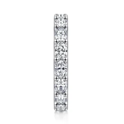 Best Gabriel & Co. Luminara - 14K White Gold Scallop Setting East West Oval Diamond Eternity Band - 2.2 ct