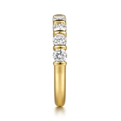 Sale Gabriel & Co. Lumière - 14K Yellow Gold Channel Setting Diamond Anniversary Band - 1 ct