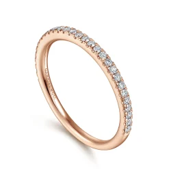 Outlet Gabriel & Co. Madrid - 14K Rose Gold Diamond Wedding Band - 0.25 ct