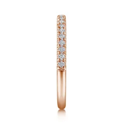 Gabriel & Co. Madrid - 14K Rose Gold French Pave Diamond Wedding Band - 0.25 ct