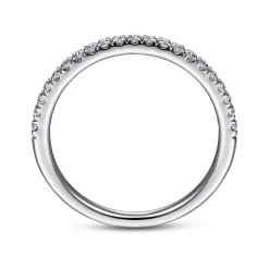 Outlet Gabriel & Co. Madrid - 14K White Gold French Pave Diamond Wedding Band - 0.25 ct